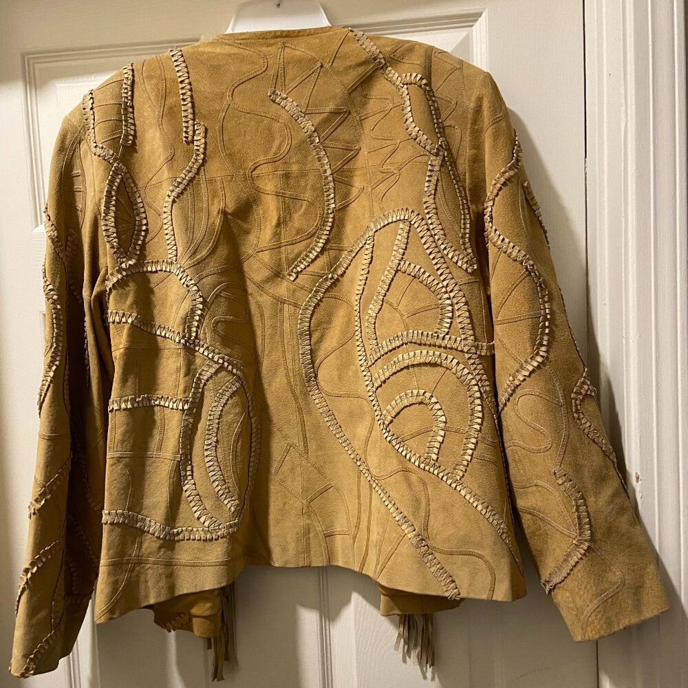 EUC Chico's suede jacket with fringe Chico's size 3 / XL / 16 - Picture 2 of 9